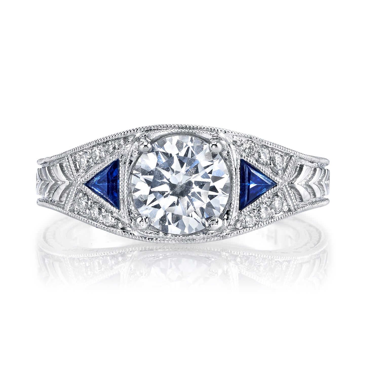 Load image into Gallery viewer, Diamond &amp;amp; Sapphire Engagement Ring Mounting
