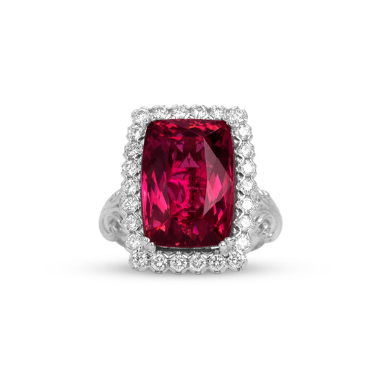 Load image into Gallery viewer, 18k Orchid Tourmaline and Diamond Ring
