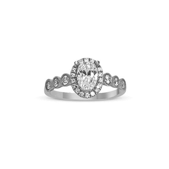14k Vintage Diamond Halo Engagement Mounting