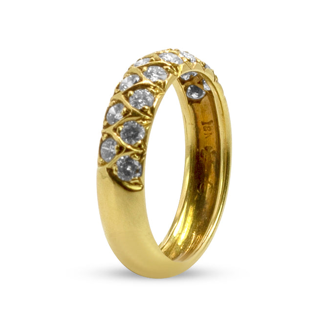 18k Yellow Honeycomb Engagement Ring