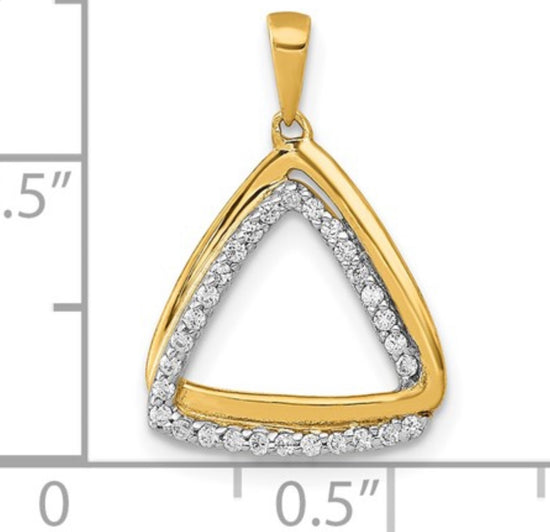 Load image into Gallery viewer, 10k Diamond Double Triangle Pendant

