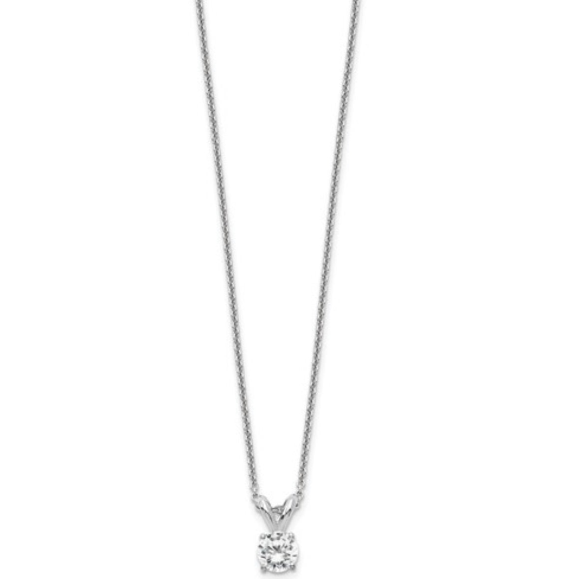 14kw Round Lab Grown Diamond Solitaire Necklace