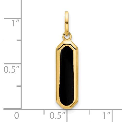 Leslie's 14K with Black Enamel Polished Pendant