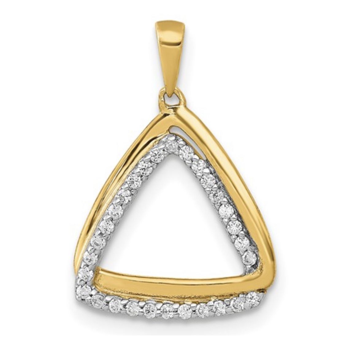 Load image into Gallery viewer, 10k Diamond Double Triangle Pendant
